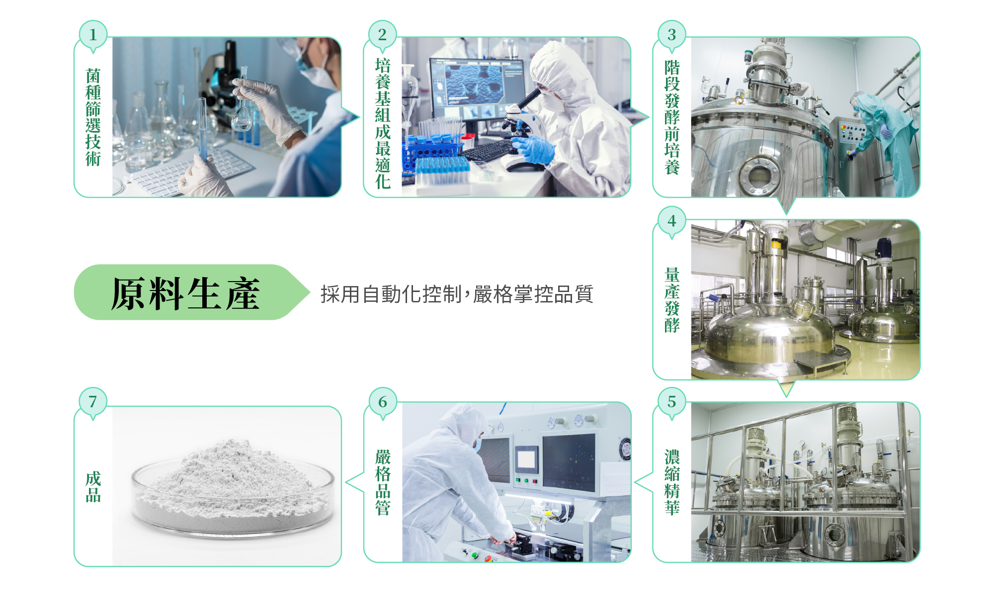 原料生產流程，全程採用自動化控制，無交叉汙染疑慮